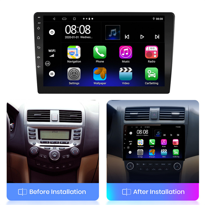 9 inch Android 10.0 Car audio video 1280x720 GPS Navigation-installation effect.jpg