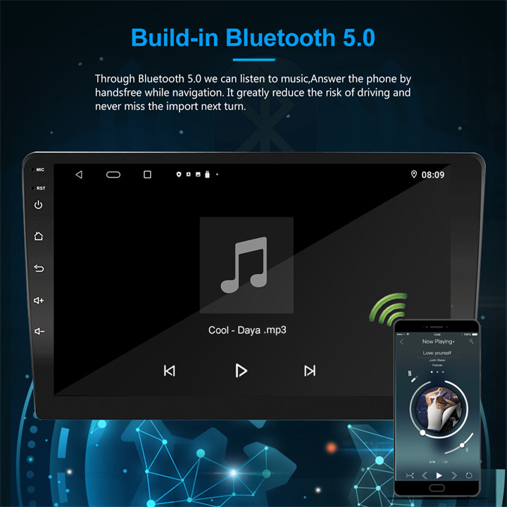 9 inch Android 10.0 Car audio video 1280x720 GPS Navigation-bluetooth 5.0.jpg