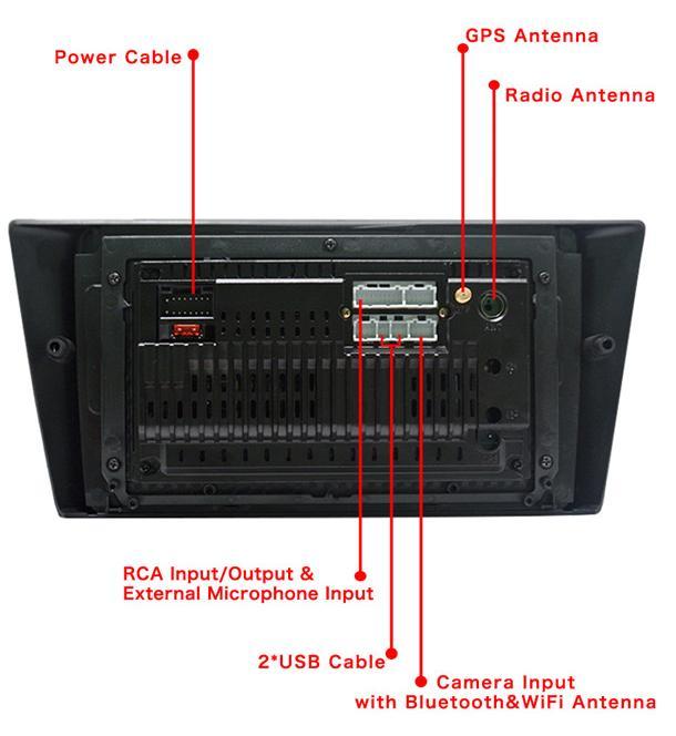 Android 10.1 Car Radio navigation 9 inch BMW 3 Series 328i 335i 325i 2005 - 2011 (E90E91E92E93)- Sockets.jpg