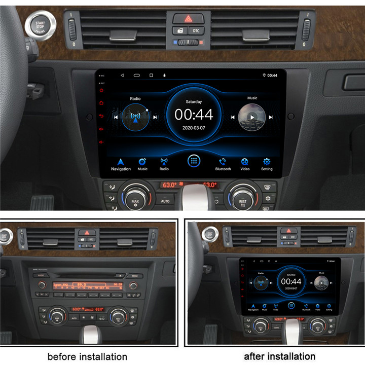 Android 10.1 Car Radio navigation 9 inch BMW 3 Series 328i 335i 325i 2005 - 2011 (E90E91E92E93)--installation effect.jpg