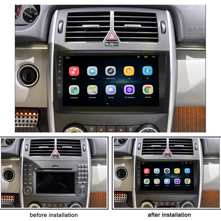 Carplay  Android Auto Radio for Mercedes-Benz A-Class W169 2004-2012 A150A160A170A180A200 B-Class W245 2004-2012 B160B170-installation effect.jpg