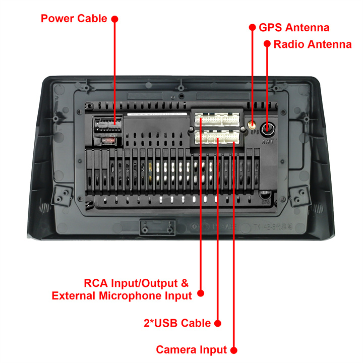 10.1 inch car Audio Android 10.1  Navigation for Honda Accord 8th 2008-2011-back, connectors.jpg