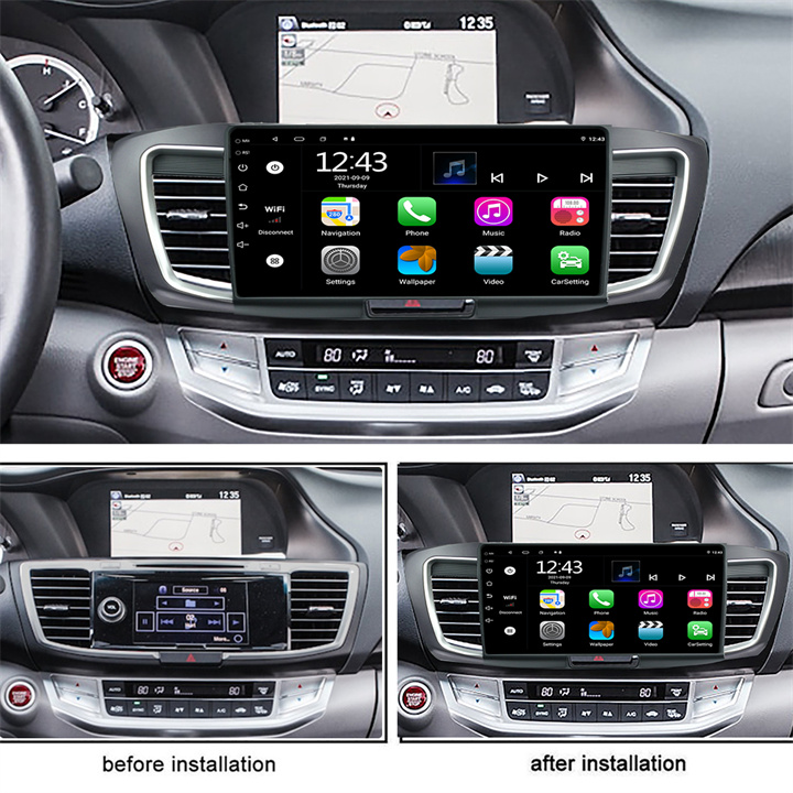 10.1 inch Car Android 11 navigation for Accord 9th 2013-2017-installation effect.jpg