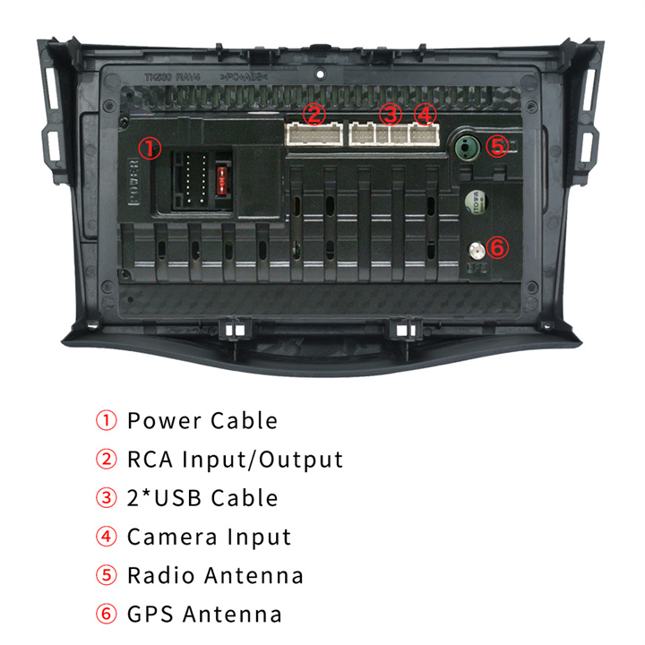 9inch Carplay Android Navigation for Toyota RAV4 2007-2012-back and connectors.jpg