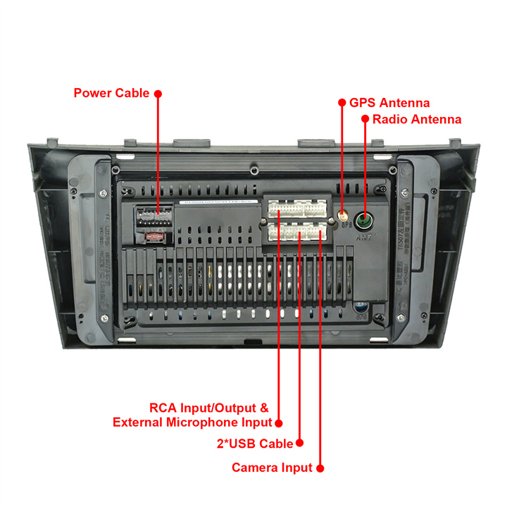 9 inch Car Android 10.1 Radio Navigation for Toyota Camry 2008-2011-back with connectors.jpg